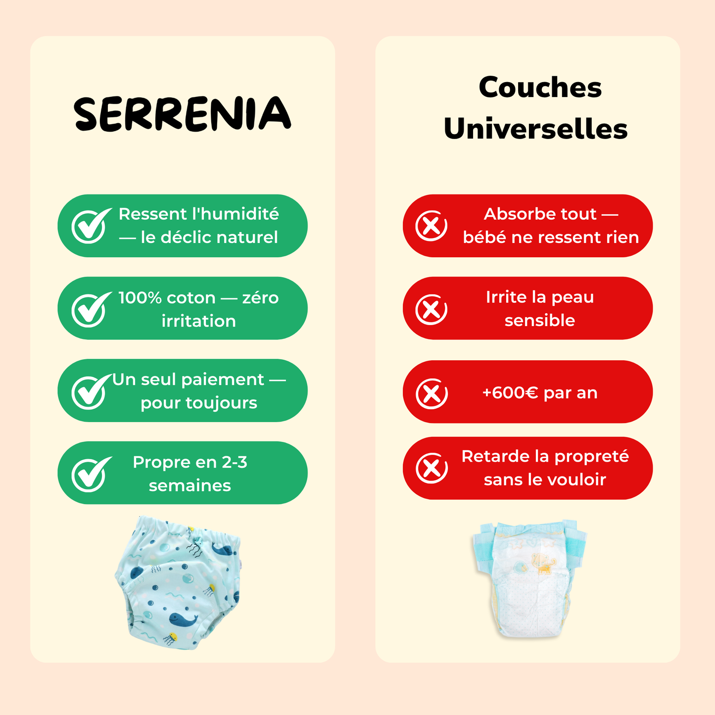 Culottes d'apprentissage Serrenia